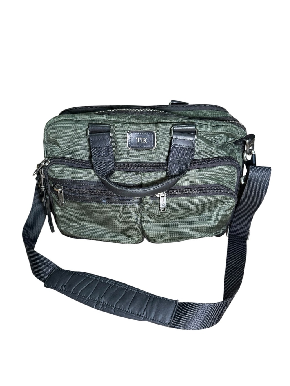 Tumi Alpha Expandable Organizer Laptop Briefcase Olive Green